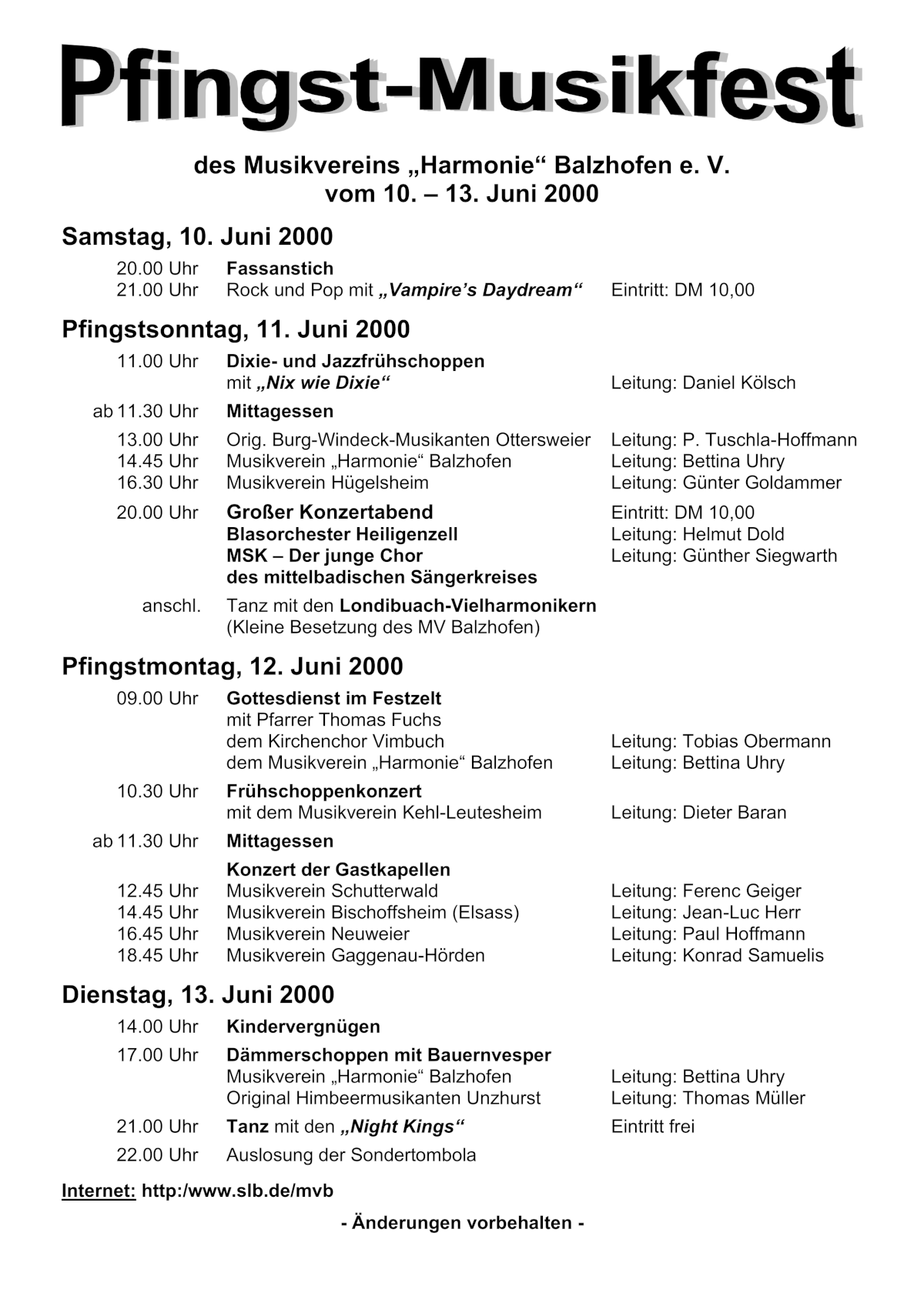 Festprogramm 2000