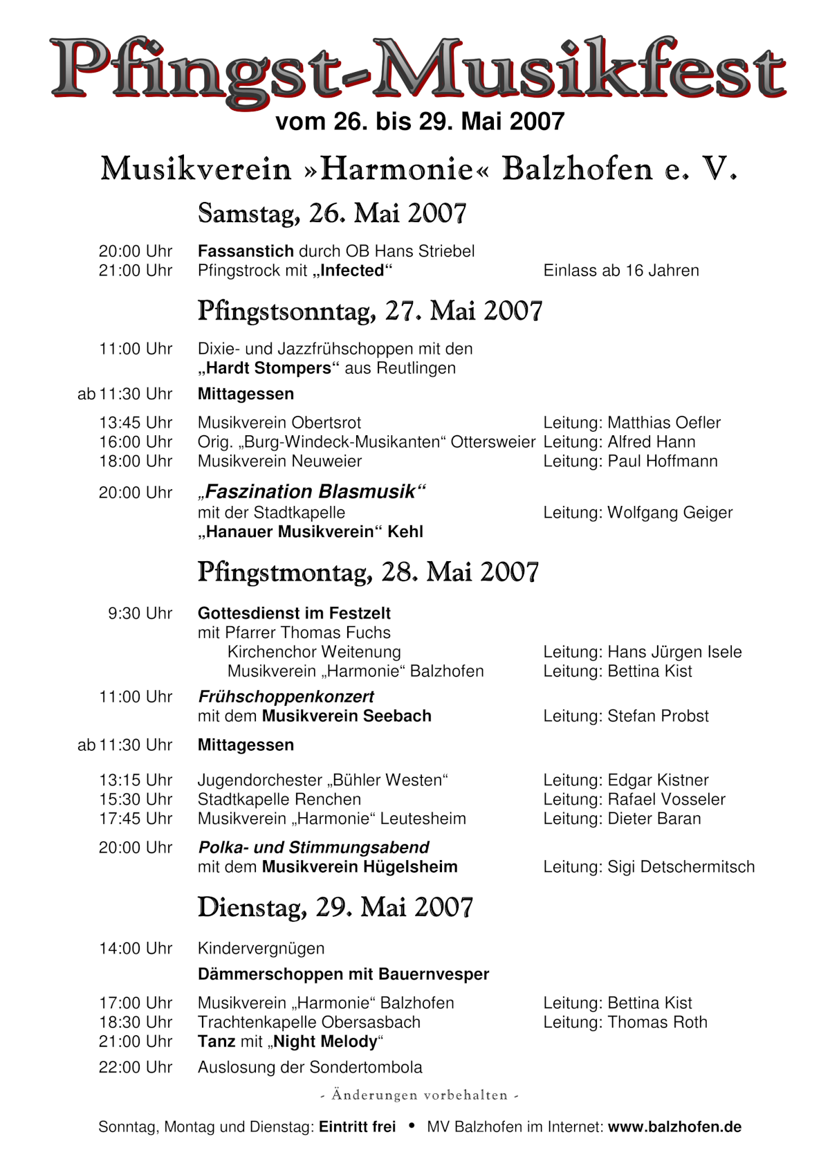Festprogramm 2007